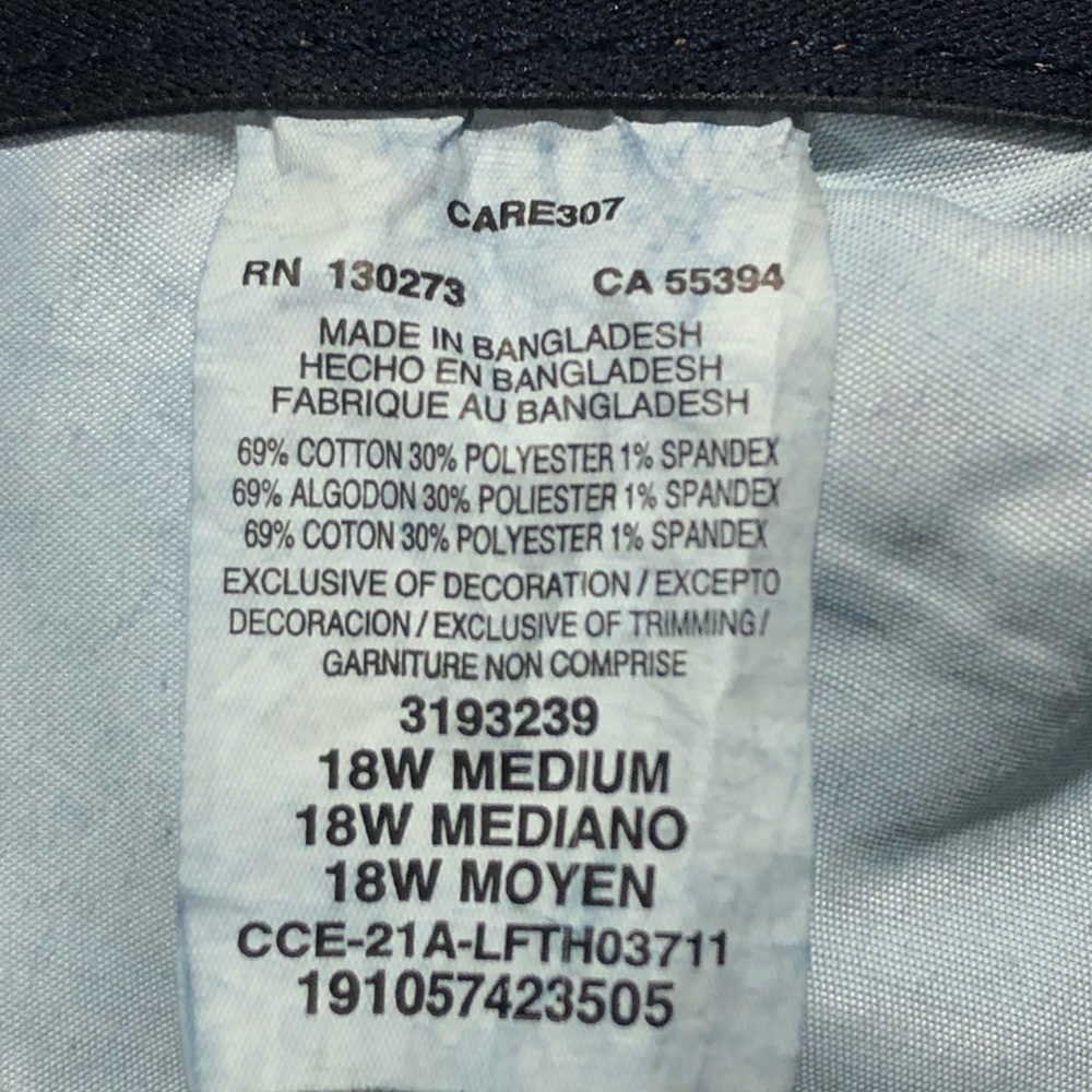 Lee Women’s Dark Blue Denim Mid Rise Capri Jeans Size 18W Medium - Picture 8 of 13